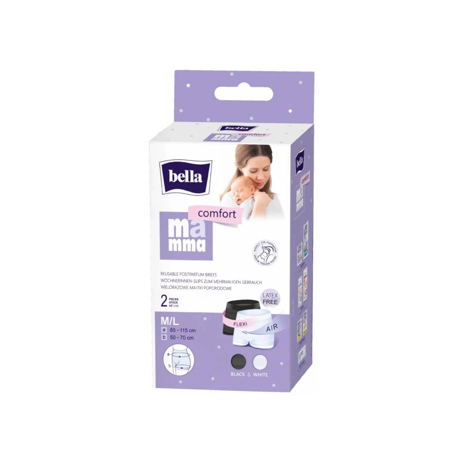 Bella mama comfort - wielorazowe majtki poporodowe m/l, 2 sztuki