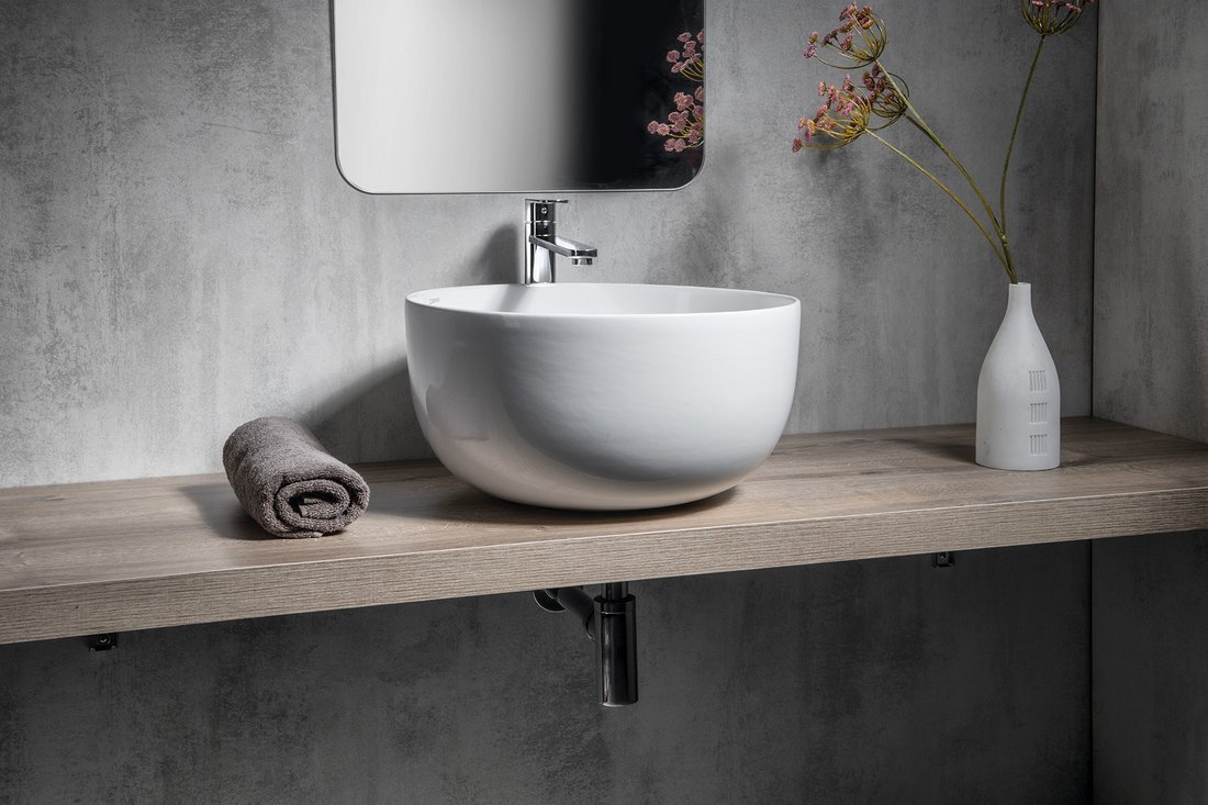 Sapho Dome umywalka 45,5 cm nablatowa okrągła biała WH030