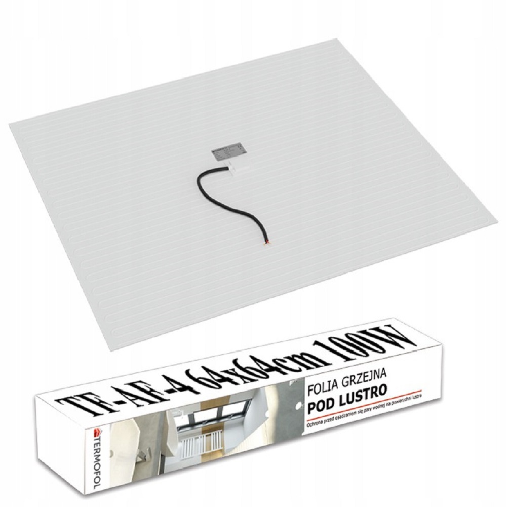 Termofol TF-AF mata grzewcza pod lustro 64 cm kwadratowa 100W biała TF-AF-4 - Wysyłka w 24h