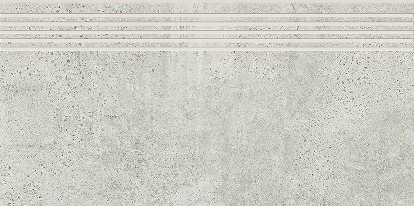 Opoczno Newstone Light Grey Steptread stopnica podłogowa 29,8x59,8 cm szary mat