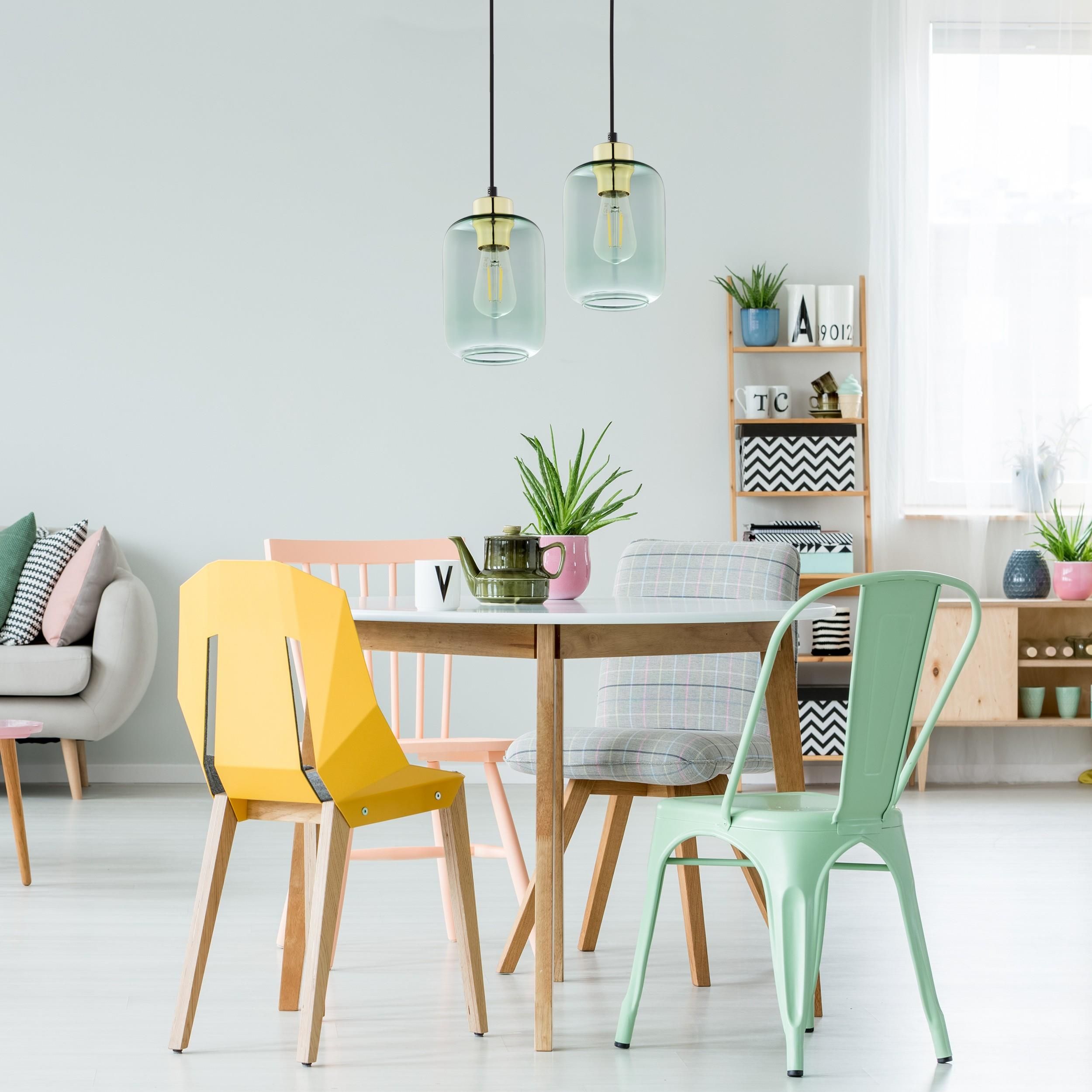 TK Lighting Marco lampa wisząca 1x15W czarna/zielona 6696