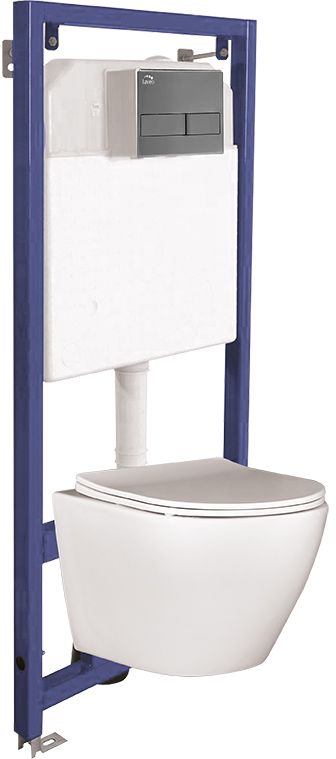 Laveo Akan zestaw stelaż z miską, deską i przyciskiem VMDD600S