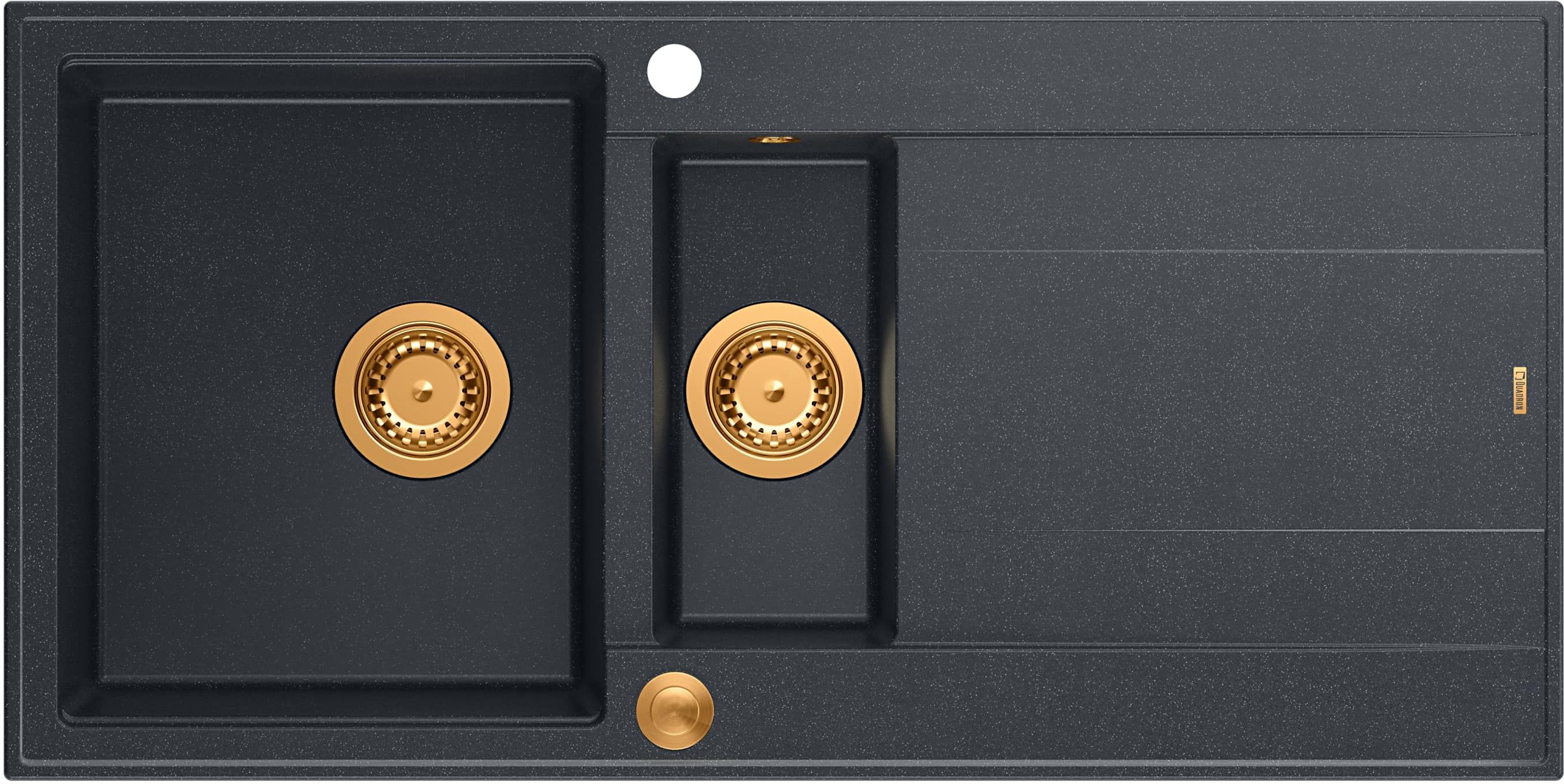 Quadron Evan 156XL zlewozmywak 100x50 cm GraniteQ black diamond/miedziany HQE5510050U8_PVDC1_P2O