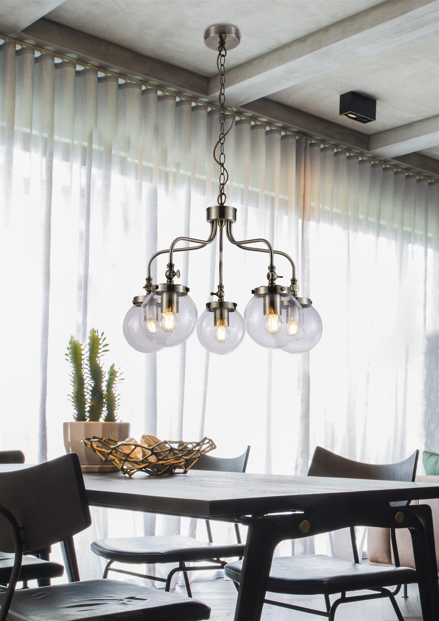 Candellux Ballet lampa wisząca 5x40W patyna 35-70876