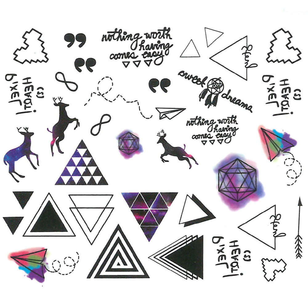 Naklejki wodne do paznokci geometryczne YZW-B034