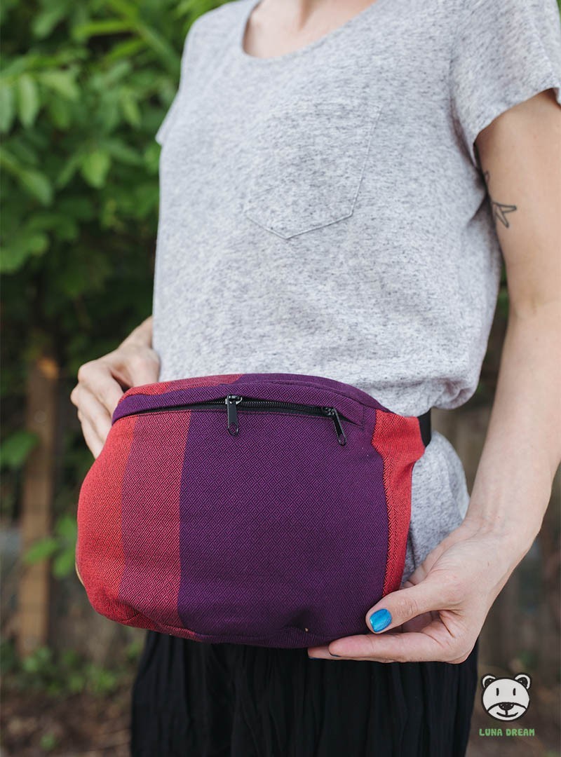 Saszetka biodrowa Purple Love 100% bawełna