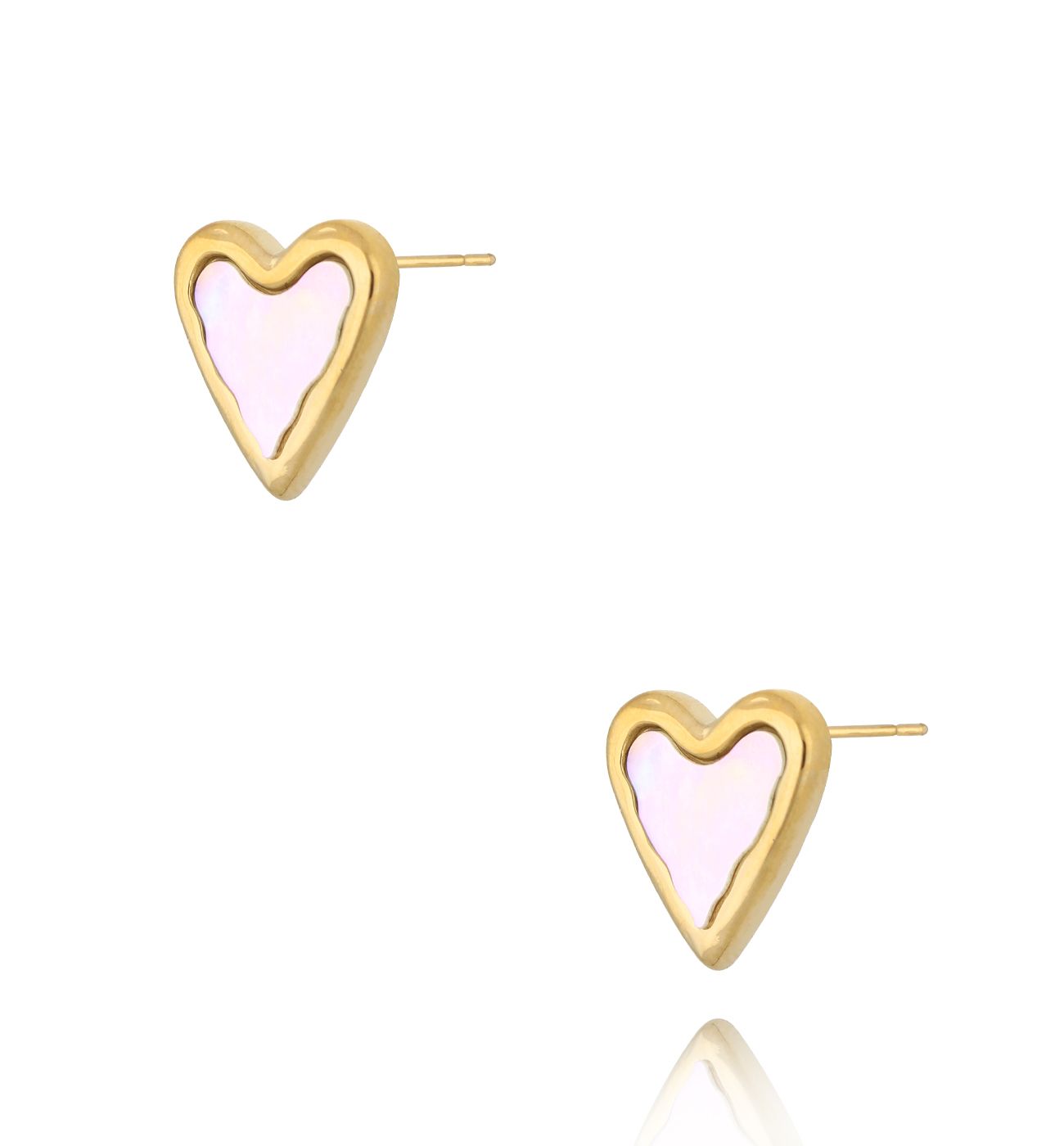 Kolczyki serca z masą perłową złote Urban Dreams KSA1897