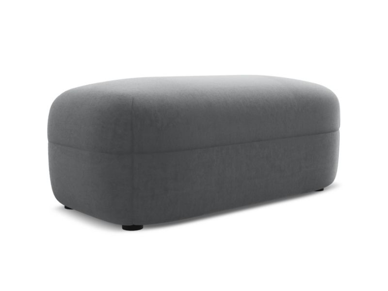 Pufa LaMiaSofa RIMINI z tkaniny welwetowej 92x48 cm stalowy 1 szt.