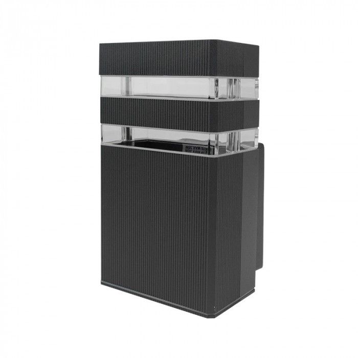 Kinkiet ścienny zewnętrzny Ecolight Kinkiety antracytowo-przezroczysty 1 x GU10 x 35W IP54 wym: 19,5 x 10,5 x 6,5 cm - 1 szt.