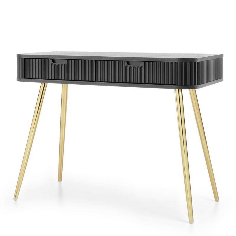 Toaletka z szufladami Bettso ZOVA 103 cm na złotych nogach czarny 1szt.