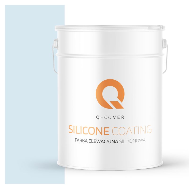 Farba Elewacyjna Silikonowa Fasadowa Q-Cover Biel złamana w niebieski F111 10L