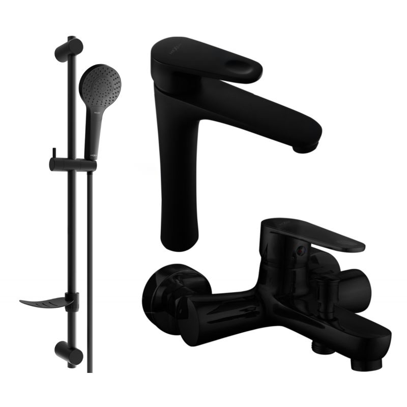 Zestaw wannowy Mexen Kama czarny 72513DF05-70 1 szt.