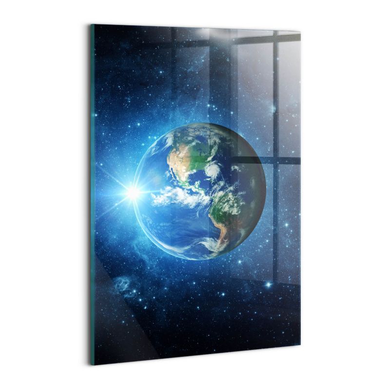 Obraz Szklany Wallfluent 30x20 cm NASA - Ziemia, galaktyka i słońce 1 szt.