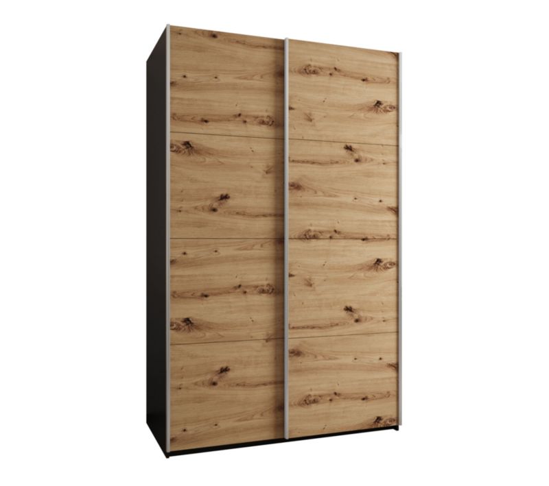 Szafa przesuwna Abiks LUX wysoka szer.150cm czarny/artisan/srebrny 1szt.