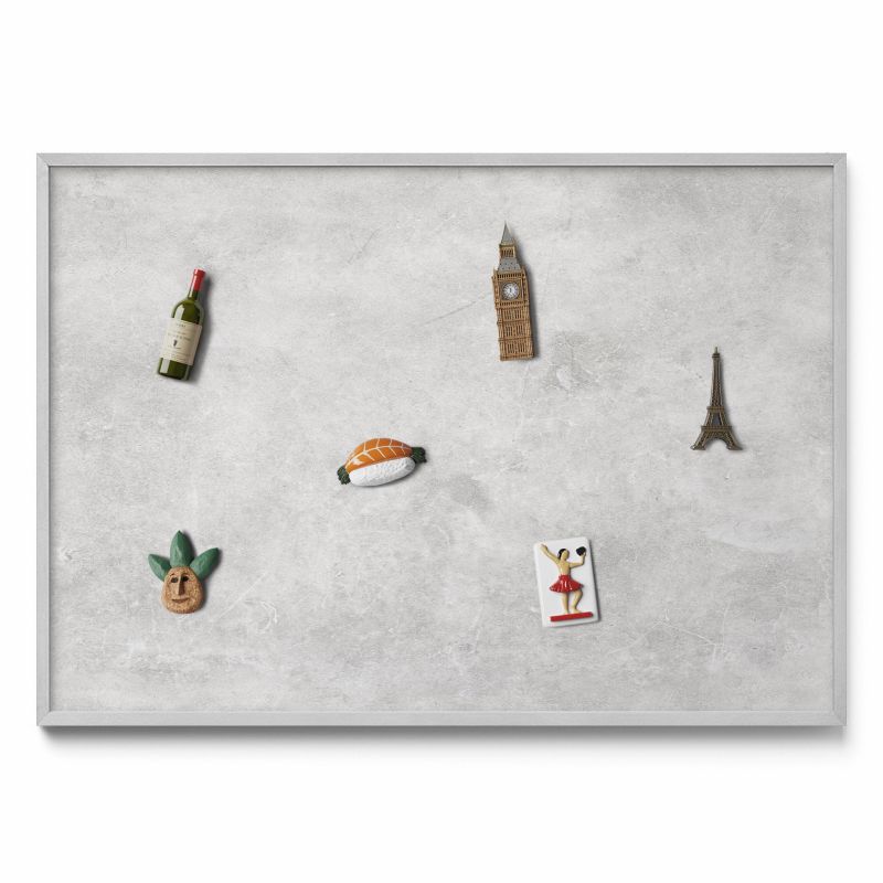 Tablica na notatki Tulup 100x70 cm Tekstura betonowej ściany w srebrnej ramie 1 szt.