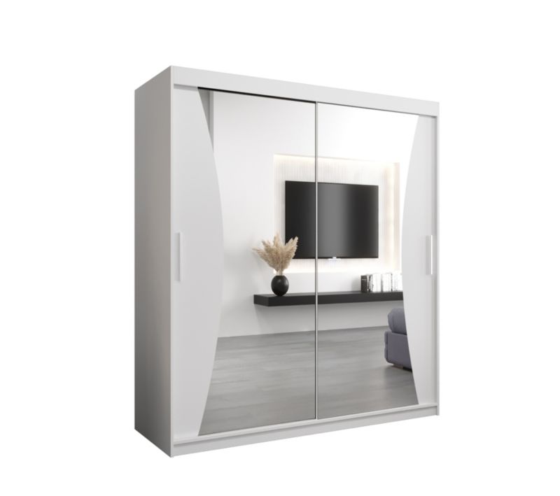 Szafa przesuwna Garderoba Abiks MONACO 180 biały mat + biały mat 1 szt.