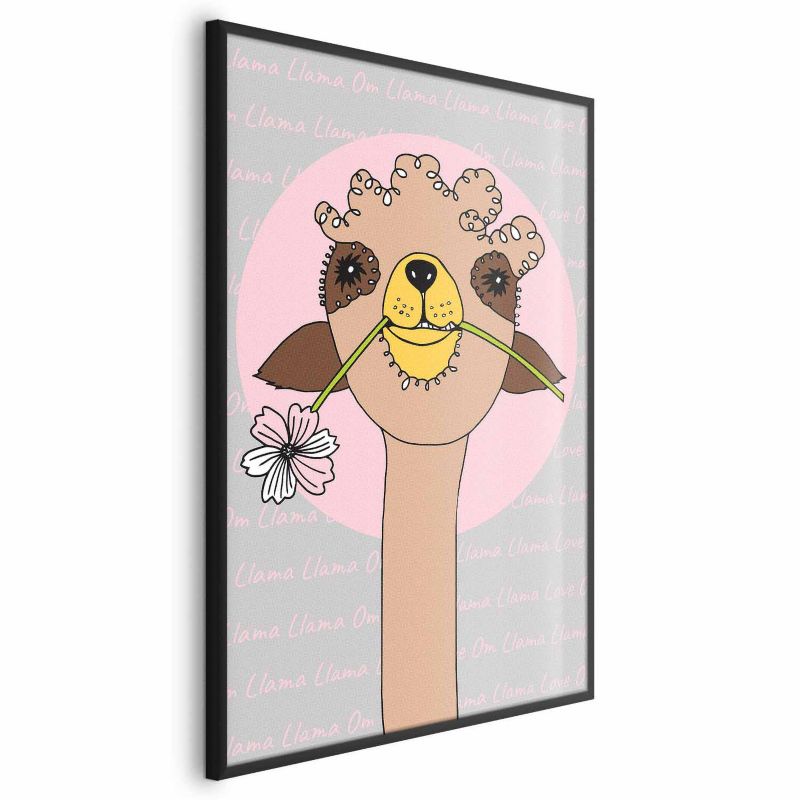 Plakat Artgeist Wesoła lama 29,7x42 cm z ramą czarną bez marginesu 1 szt