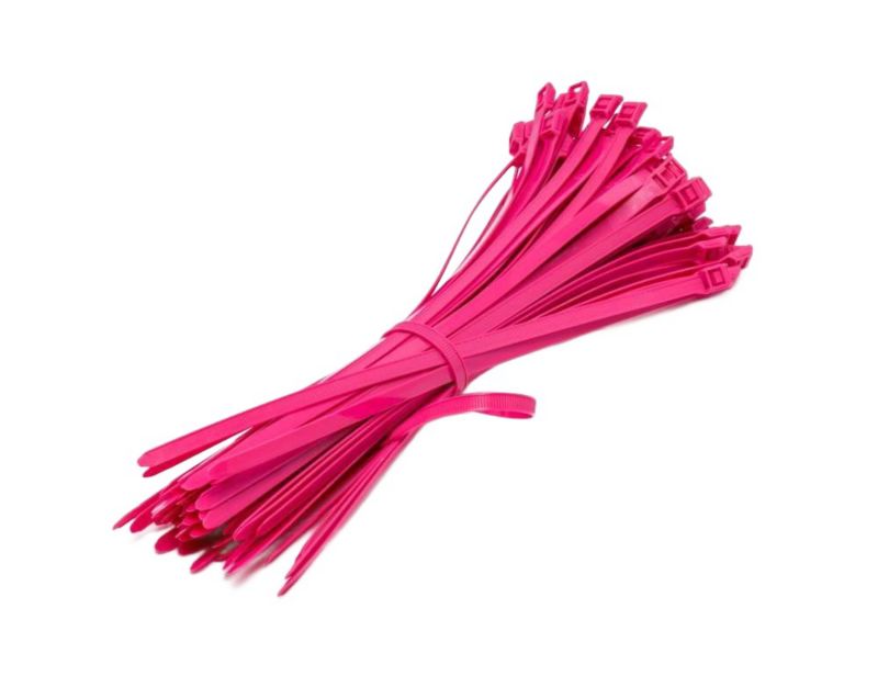 Opaska Zaciskowa Neopak +płaskie zapięcie 400/10mm Różowa 100 szt.