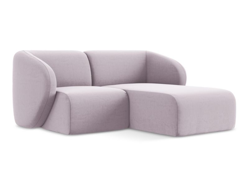 Narożnik prawostronny LaMiaSofa CERVO z tkaniny welwetowej 178x166 cm lawendowy 1 szt.