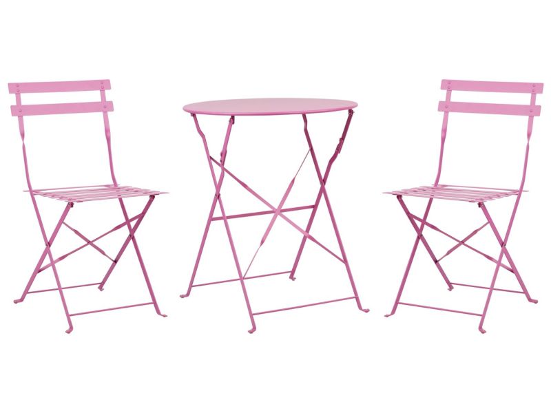 Zestaw mebli balkonowych Składane Fiori Metal Różowy 1 kpl