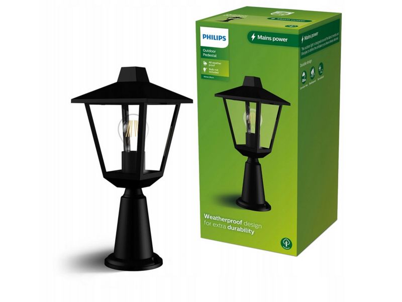 Lampa ogrodowa Philips słupek Kinno E27 czarny 39cm IP44 1 szt.