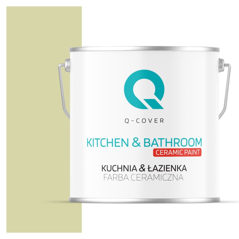 Farba Ceramiczna Kuchnia & Łazienka Q-Cover Groszkowy jasny H2464 Głęboki Mat 5L