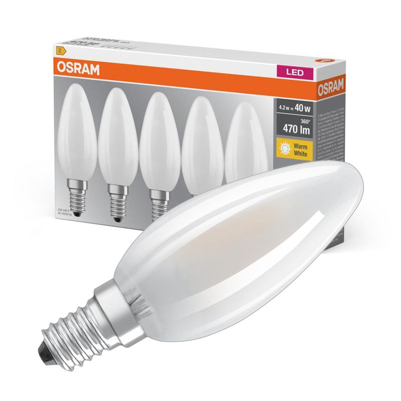 Żarówka LED Osram B35 Świeczka E14 4W 470lm 2700K 300st 5 szt.