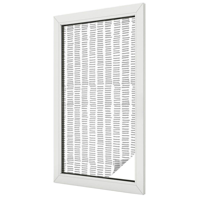 Witraż na Folii Samoprzylepnej Wallfluent 50x100 cm Folia Mrożona Dekoracyjna Szare linie wzór minimalistyczny 1 rol.