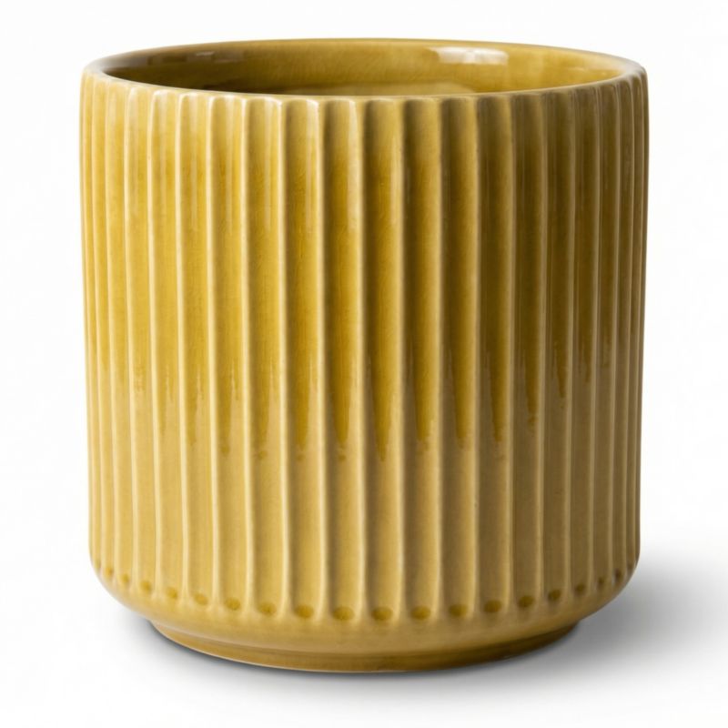 Doniczka ceramiczna Provencelia LONDON szkliwiona mrozoodporna 29 x 30 cm Żółty 1szt