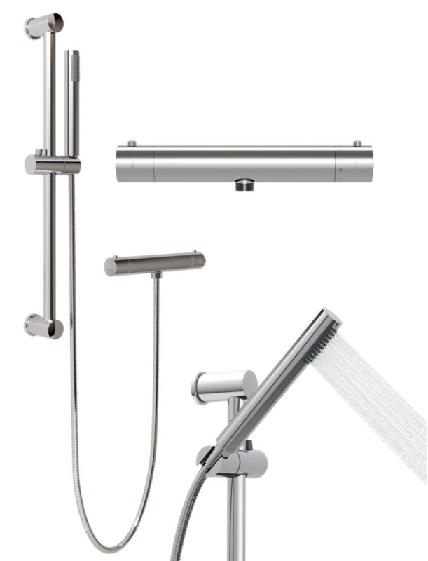 Zestaw Natryskowy Srebrny Granitan Słuchawka Prysznic Łazienka Della Bateria Ripon 1 szt.