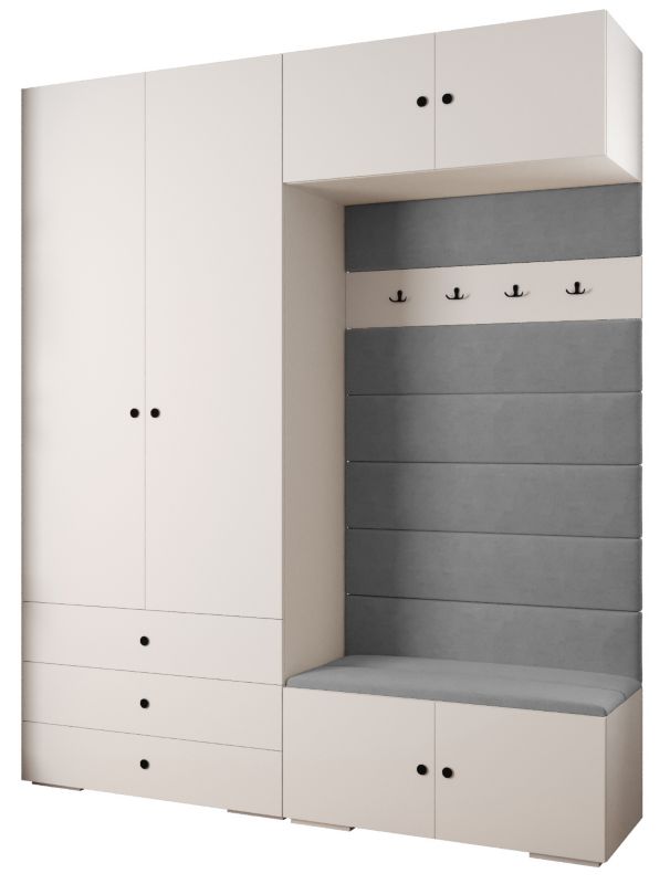 Garderoba do przedpokoju Abiks INOVA 2 Z12 biały+czarny+manila16 1 szt.