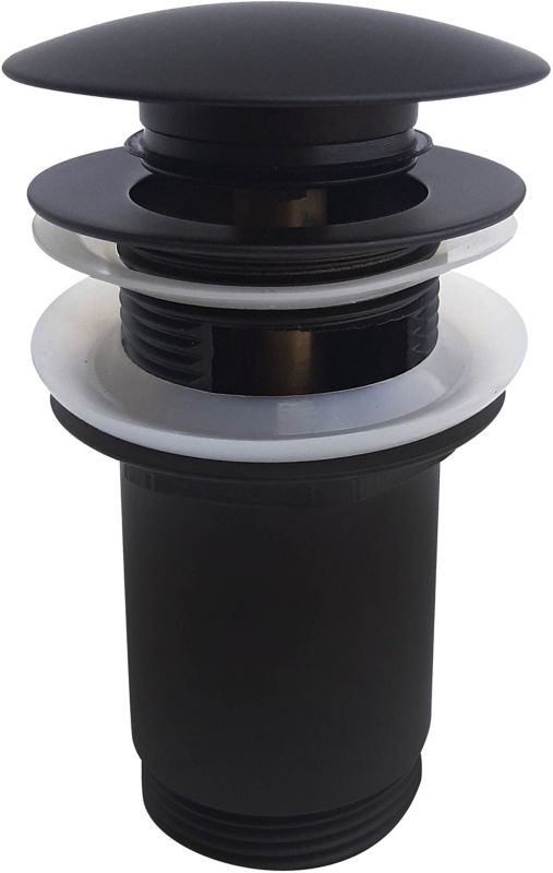 Korek klik-klak do umywalek z przelewem okrągły czarny