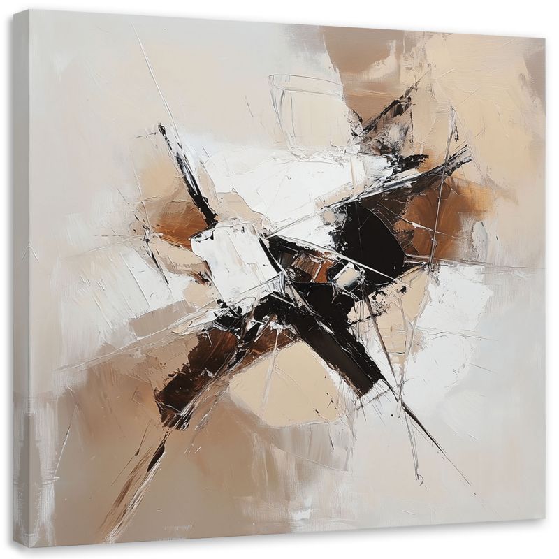 Obraz na płótnie Feeby Abstrakcja Beżowa jak malowana 40x40cm 1szt