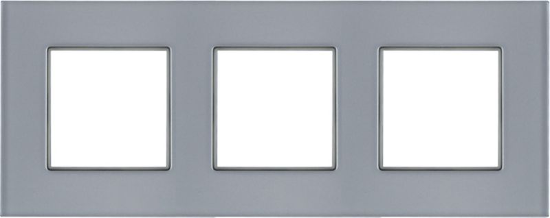 Ramka potrójna Rosa szklana metaliczne srebro