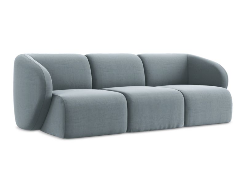 3-osobowa kanapa modułowa LaMiaSofa CERVO z tkaniny welwetowej 244x94 cm jasny niebieski 1 szt.