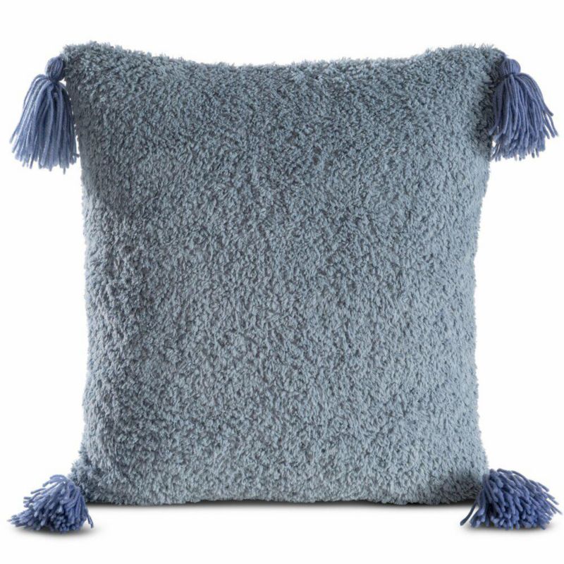 Poszewka Elda Eurofirany dekoracyjna na poduszkę 45x45 cm Futerko Niebieska 1 szt.