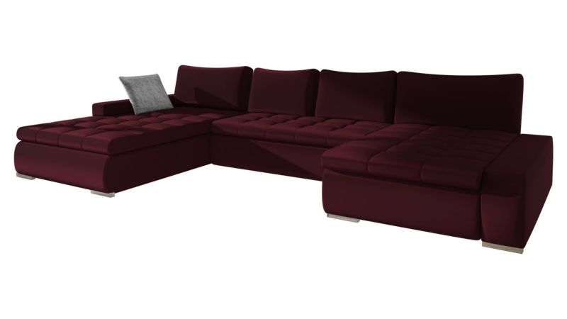 Narożnik z funkcją spania MIRJAN 24 Caro Premium oberżyna + srebrny 1 szt.