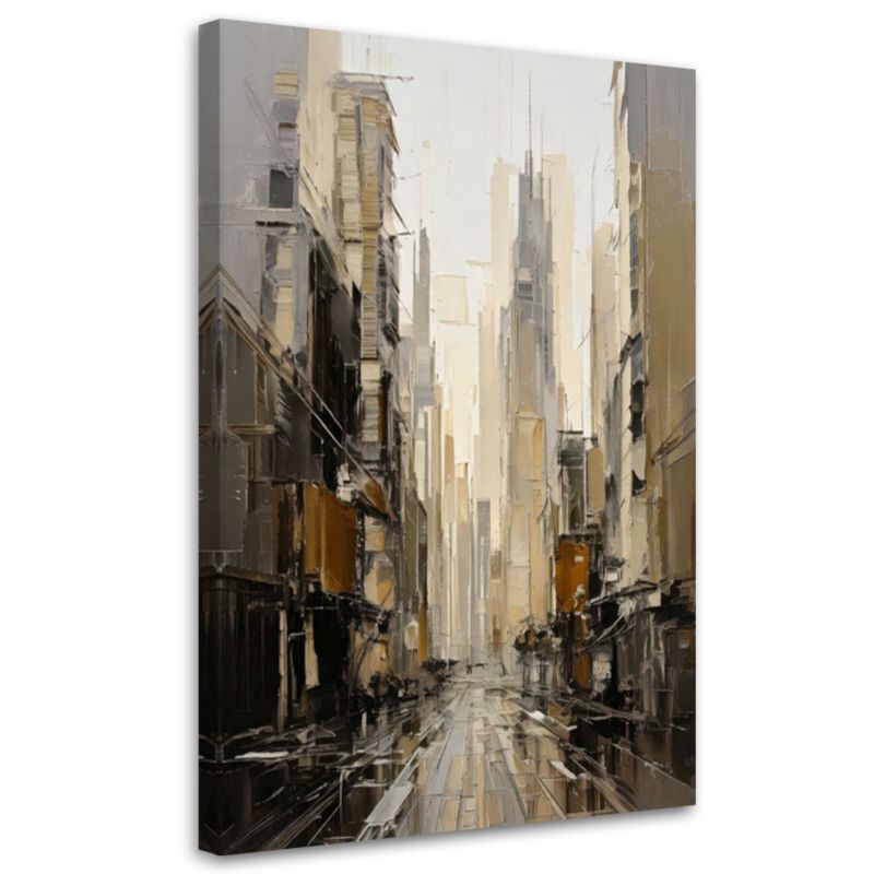 Obraz do salonu sypialni Feeby Miasto Ulica Obraz Minimalizm Beżowy 80x120cm 1szt