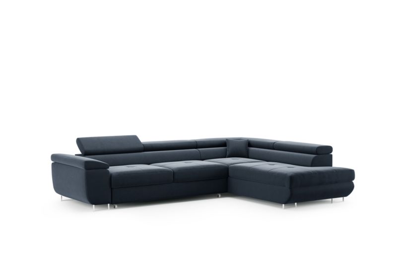 Narożnik OKTAVIO Sofello zagłówki regulowane funkcja spania welur Monolith 77 1 szt