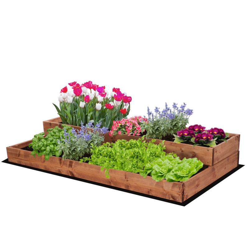 Skrzynia na warzywa MODO24 warzywnik szeroka 18x117x63 cm brązowa impregnacja 1 szt.