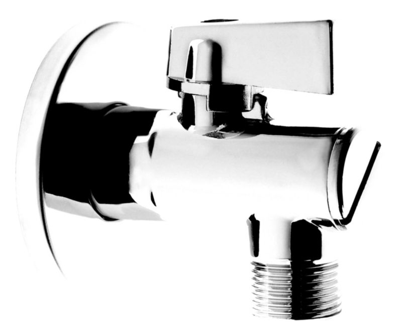 Kurek Kątowy Ferro 12.7 mm x 12.7 mm kulowy z filtrem motylkiem metalowym i rozetą 1 szt.