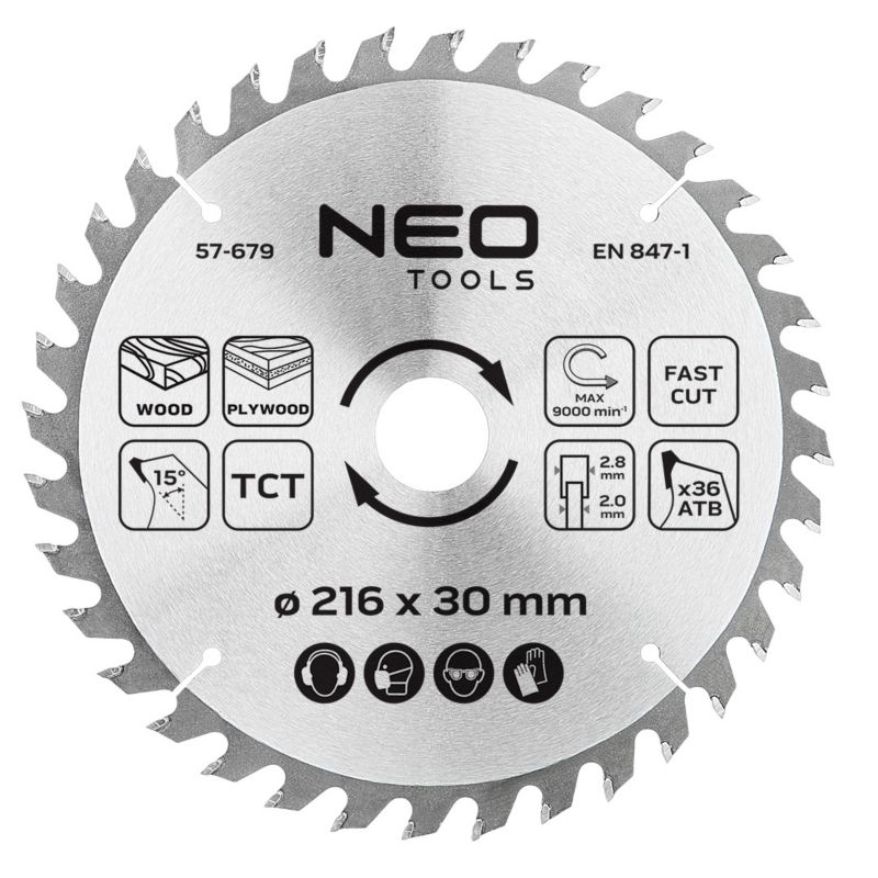 Tarcza do pilarki, widiowa NEO TOOLS, 216 x 30 mm, 36 zębów 1 szt