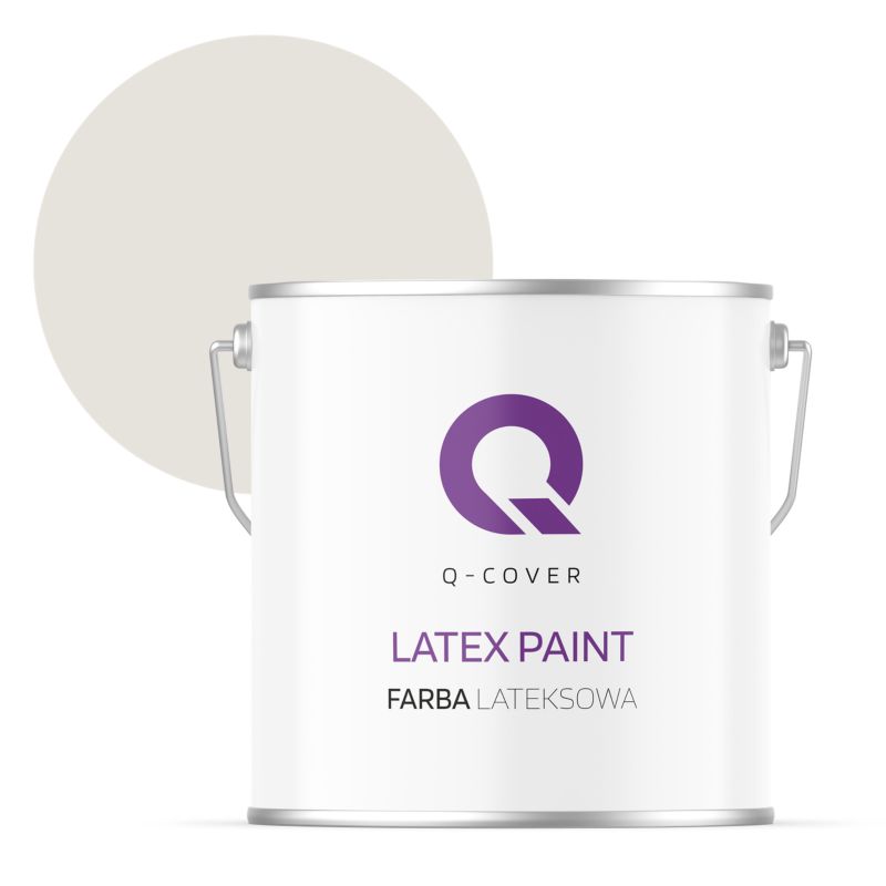 Farba Lateksowa Do Ścian i Sufitów Q-Cover Biel złamana w szary H1276 Głęboki Mat 5L
