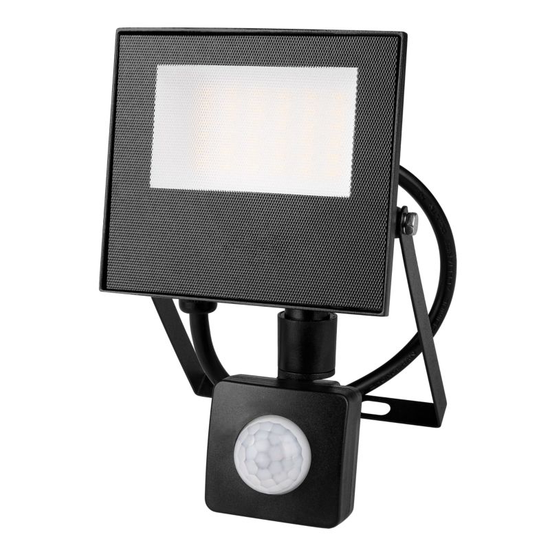 Naświetlacz LED XUDO Mola 20W IP65 4500K neutralna biel z czujnikiem PIR czarny halogen 1 szt.