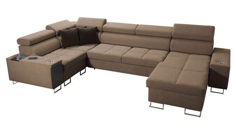 Narożnik z barkiem MIRJAN 24 Morena IV Mini prawy ciepły brąz + gorzka czekolada 1 szt.