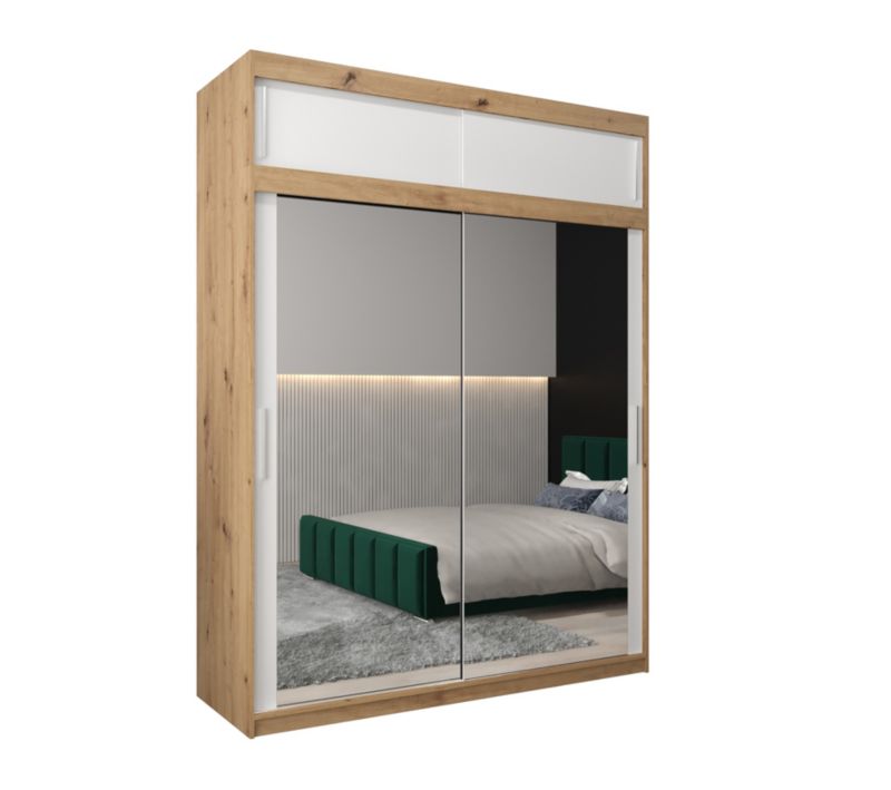 Szafa przesuwna Garderoba Abiks Tokyo 3 180 artisan + biały z nadstawką 1 szt.