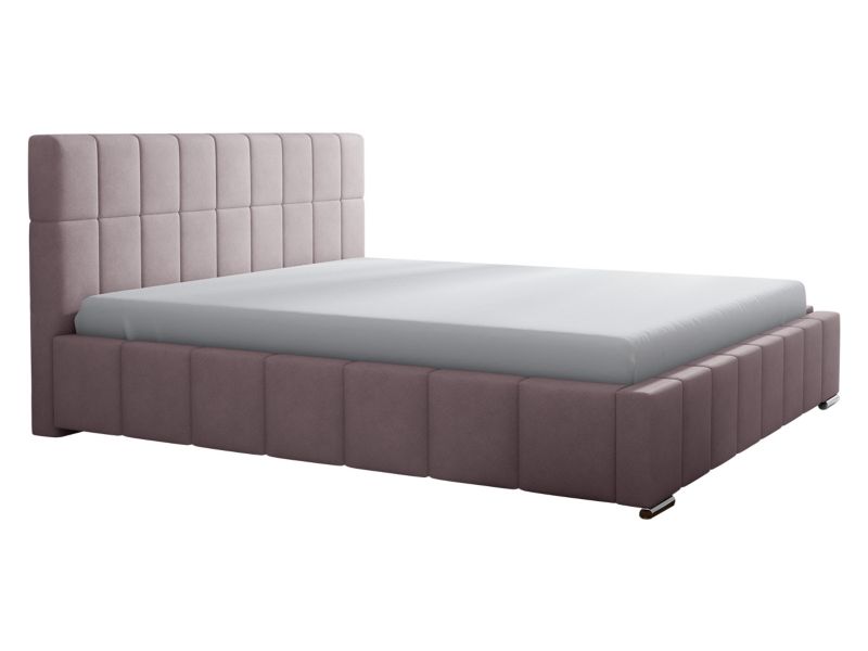 Łóżko tapicerowane MIRJAN 24 Leo 160x200 brudny róż 1 szt.