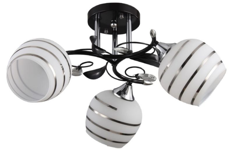 Lampa sufitowa wisząca Lampex Milton 1445 czarno-biała klasyczna 3xE27 x 60W 1 szt.