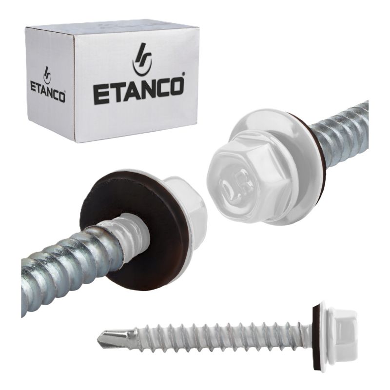 Wkręty farmerskie Etanco GTF HD Z16 Lakierowane RAL 9010 6,4x50 mm 100szt