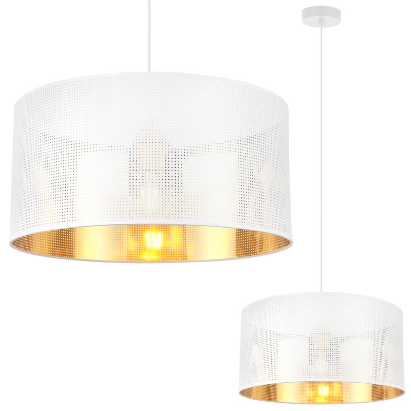 Lampa sufitowa wisząca Light Home LH Asti 1x E27 60W biały/złoty klosz 40cm 1szt.